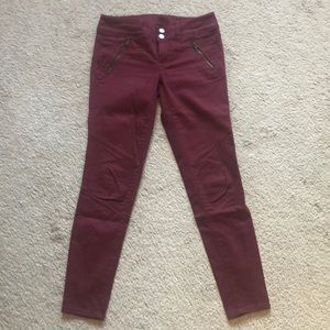 Burgundy cargo style ankle cutoffs
